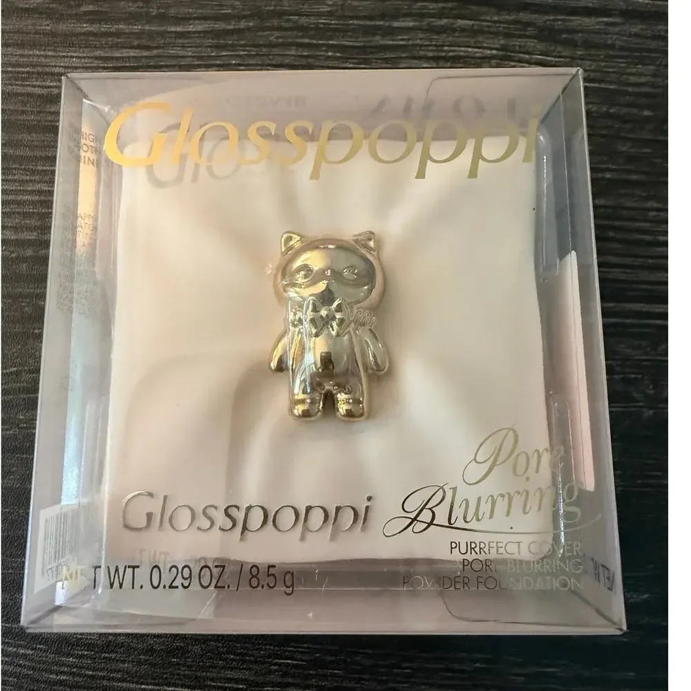 NIB Glosspoppi Purrfect Cover Pore Blurring Powder Foundation HONEYCOMB NW04